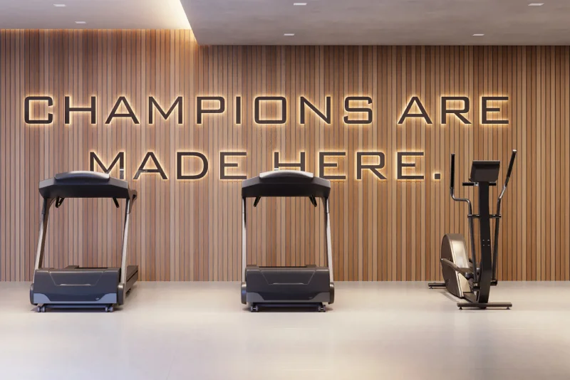 Academia equipada com aparelhos modernos