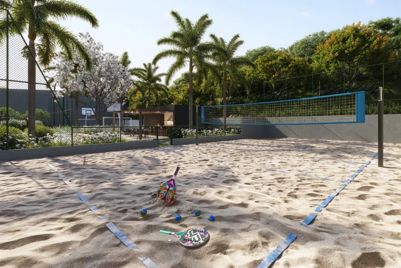 Quadra de beach tennis para lazer e esportes