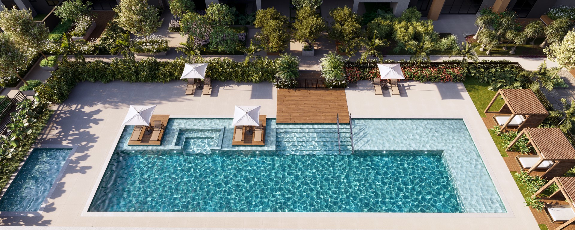 foto da piscina do condomínio Tresor